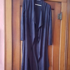 Microsuede wrap coat